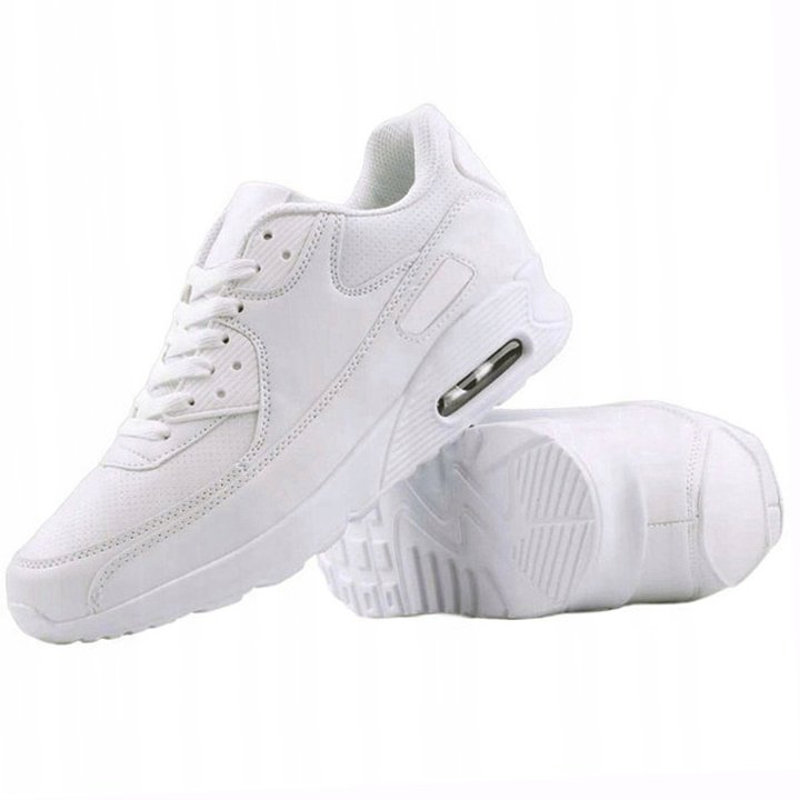 Men’s White Eco-Leather Lace-Up Sports Shoes