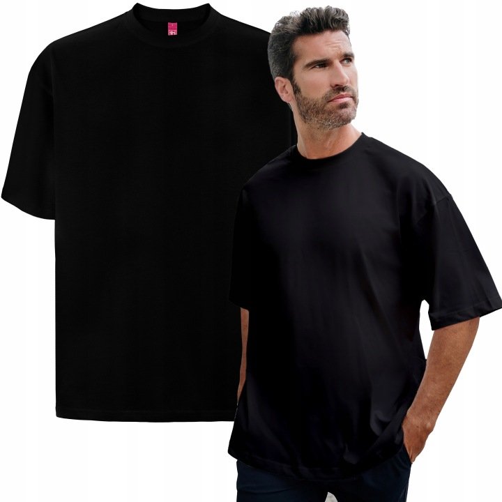 Men’s Thick Oversize Cotton T-Shirt Plain Black