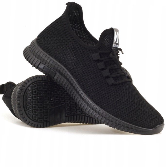 IN-BOOTS Men’s Comfortable Sports Shoes Black Mesh