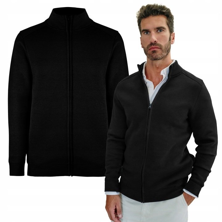 Classic Men’s Cardigan No Hood with Pockets Black