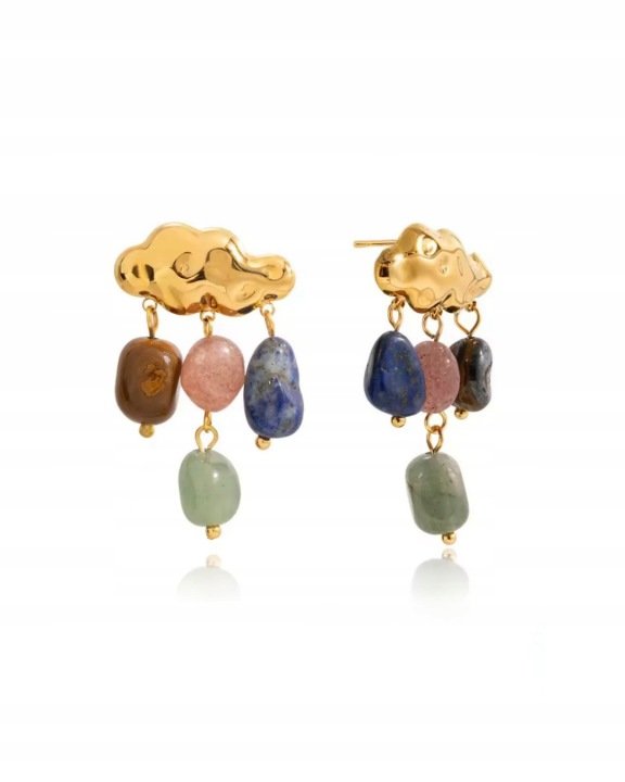 Zezu Jewelry Cloud Natural Stone Earrings