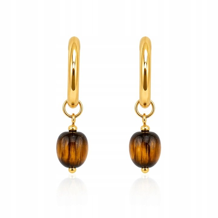 Women’s Natural Stone Tiger Eye Earrings Trendy 2026