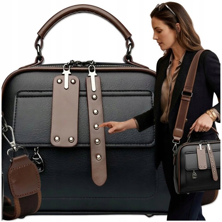 Women’s Black Leather Shoulder Bag Elegant Everyday