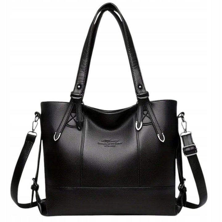 Women’s Black A4 City Tote Bag Large Eco-Leather