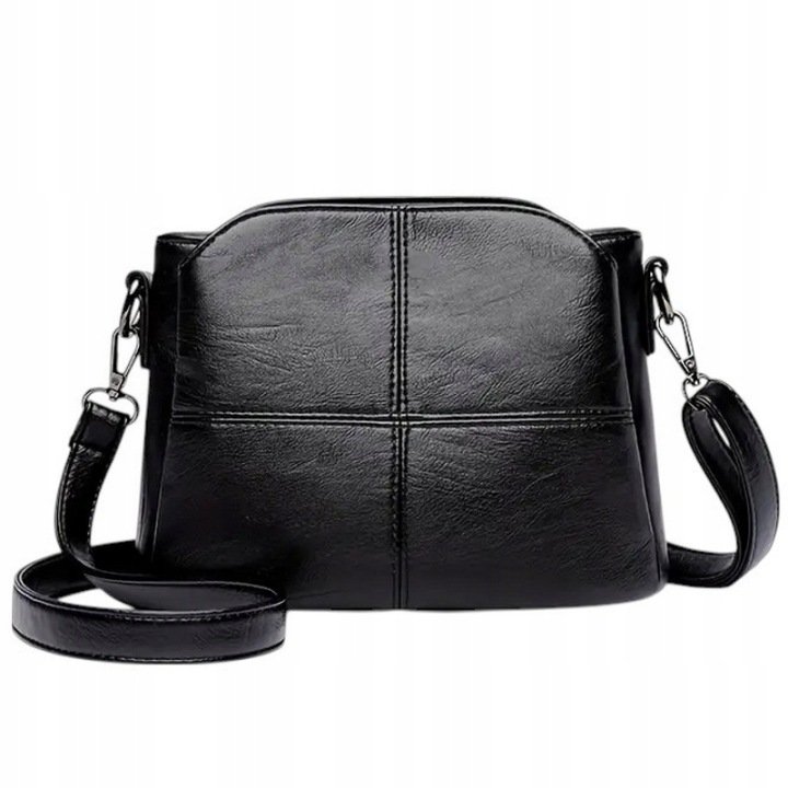 Women’s Black Classic Small Shoulder Handbag with Zipper