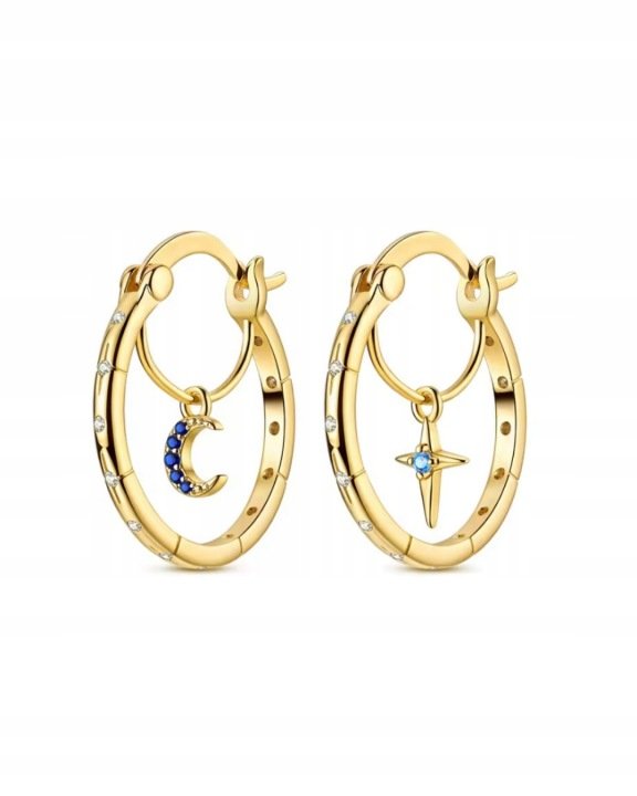 Zezu Jewelry Sun Moon Yellow Silver Earrings